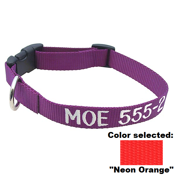 Adjustable Nylon Collar - with Personalized Embroidery, - Lucky Pet